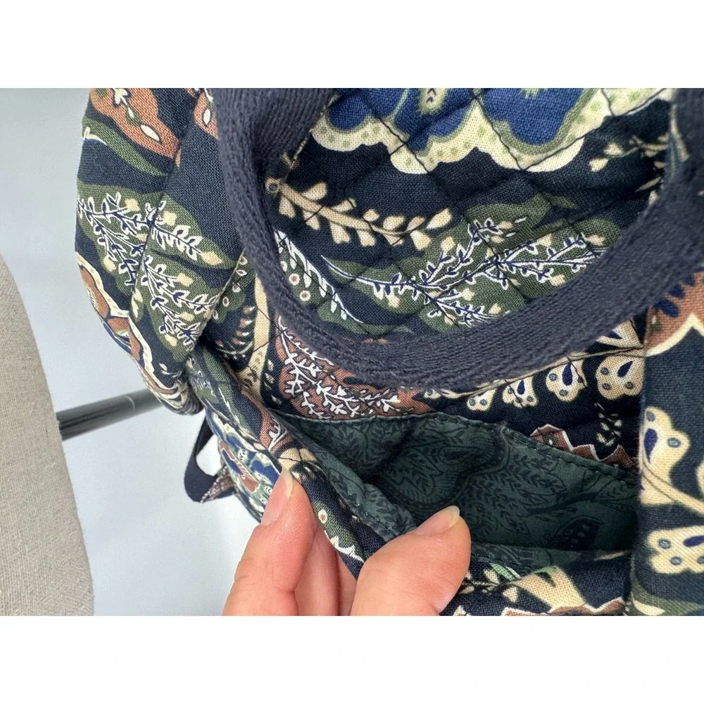 Vera Bradley Java Navy Camo Floral Paisley Small Quilted Backpack Retired Travel